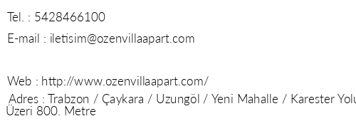 zen Villa Apart & Cafe telefon numaralar, faks, e-mail, posta adresi ve iletiim bilgileri